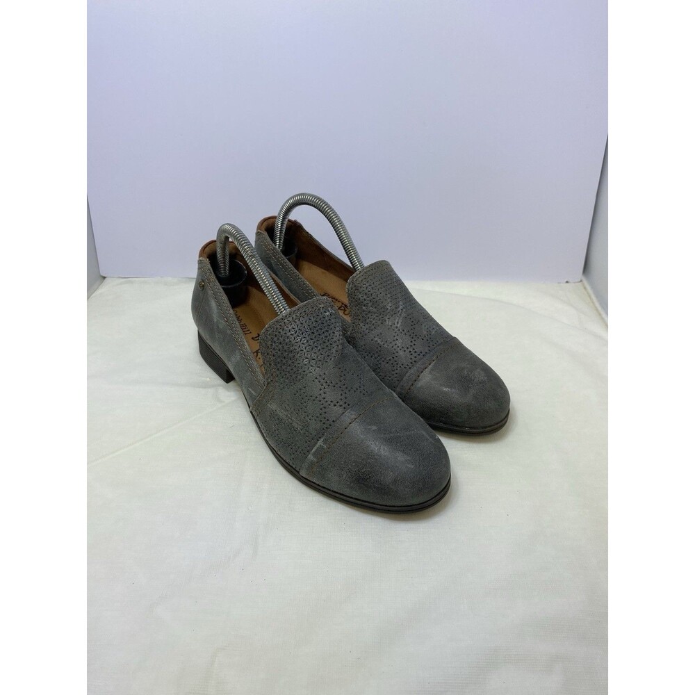 Cobb Hill Crosbie Loafer Womens 8 Grey Leather Slip On Shoes Low Heel Flats